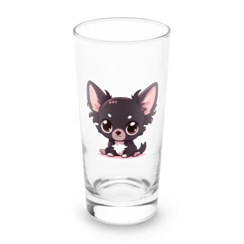 かわいい黒毛のチワワグッズその2 Long Sized Water Glass