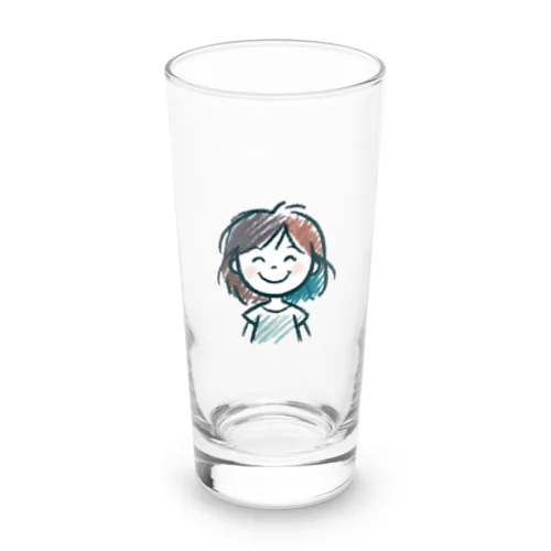 クレヨンイラスト少女 Long Sized Water Glass