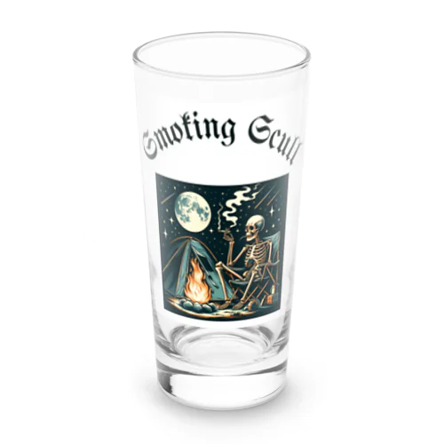 camping smoking skull Long Sized Water Glass