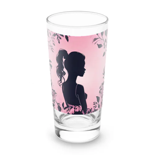 かわいい女の子の影絵 Long Sized Water Glass