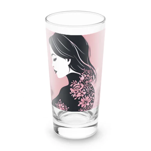 キレイな女性のシルエット Long Sized Water Glass