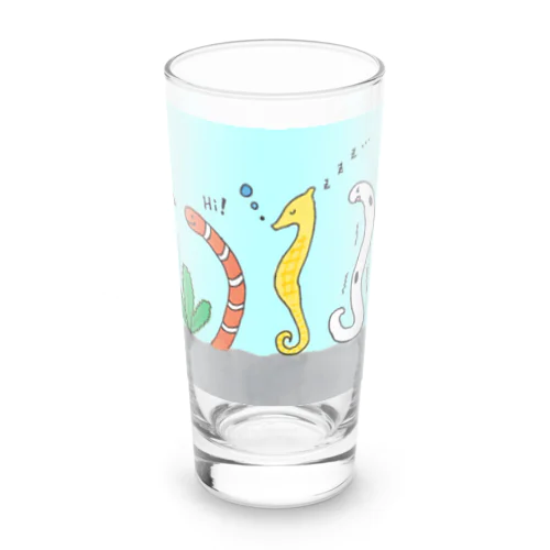 [森図鑑] 仲間に入れて（背景水色） Long Sized Water Glass