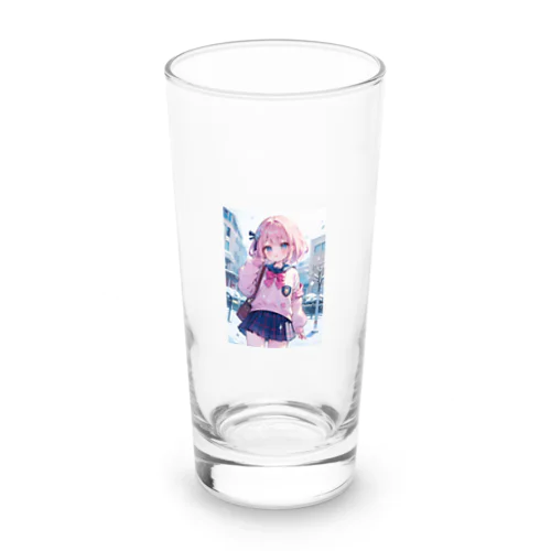 雪降る街の女の子 Long Sized Water Glass