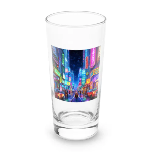 クリスマスのネオン街 Long Sized Water Glass