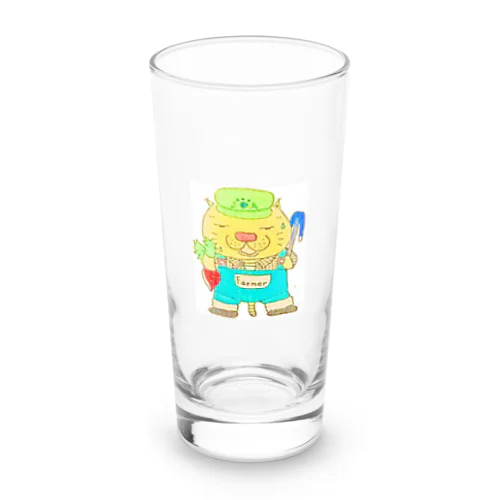 可愛い猫の農家さん Long Sized Water Glass