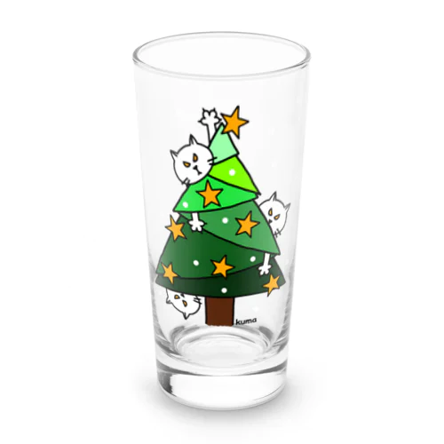 ニャンコの楽しいクリスマス Long Sized Water Glass