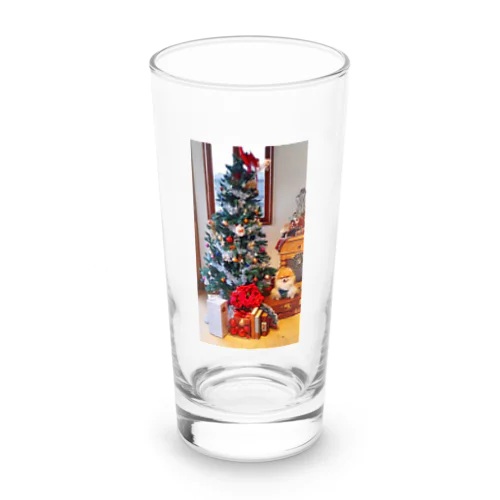 Merry Christmas　pomeranian Long Sized Water Glass