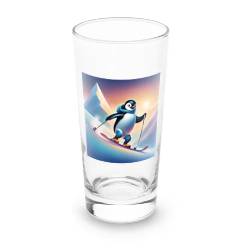 スキーをするペンギンのペーくん Long Sized Water Glass