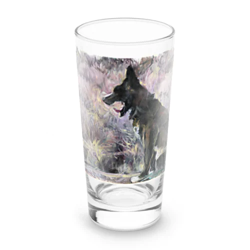 甲斐犬の大あくび Long Sized Water Glass