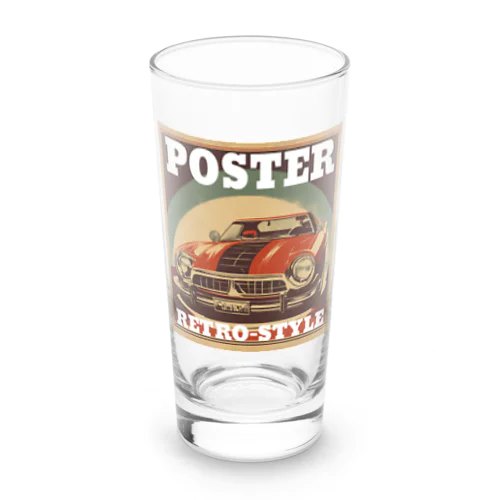 レトロスタイルポスター（自動車） Long Sized Water Glass