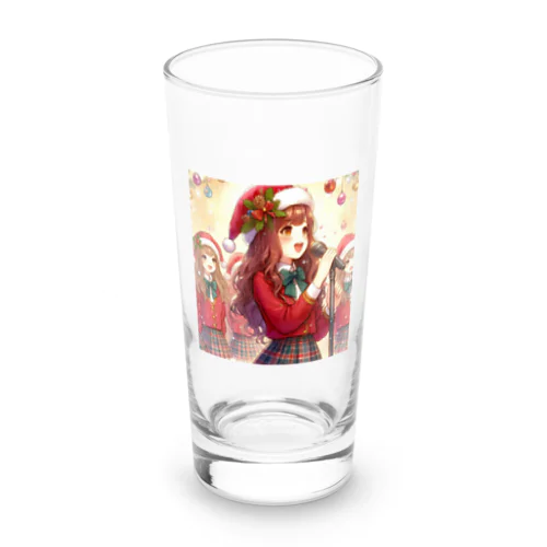 クリスマスに歌う女性 Long Sized Water Glass