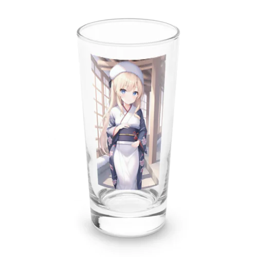 着物の女の子(冬) Long Sized Water Glass