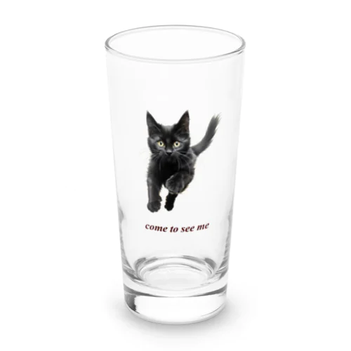 黒猫ちも Long Sized Water Glass