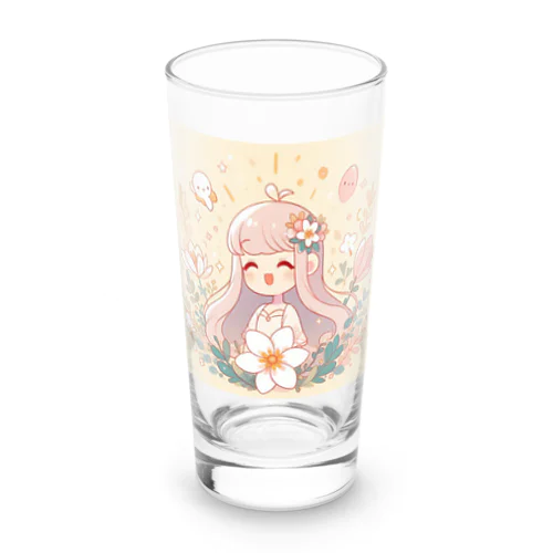 少女とお花🌸 Long Sized Water Glass