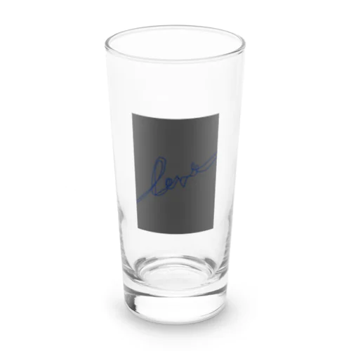 Charcoalgray ✖️ Blue Logoart Long Sized Water Glass