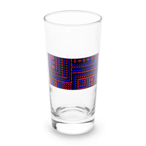 黒と青と赤の、ゲーム画面っぽいドット絵 Long Sized Water Glass