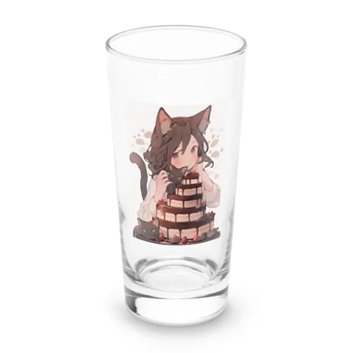 ネコちゃんとチョコレートケーキ Long Sized Water Glass