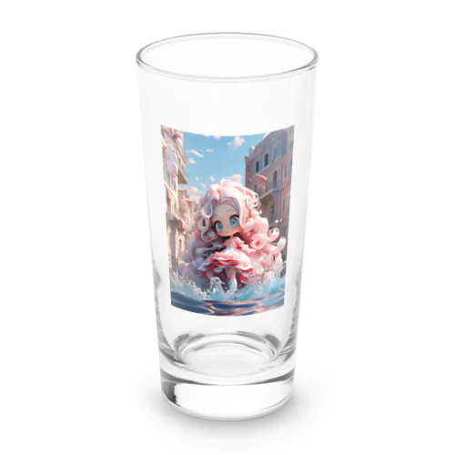 水たまりとピンクガール Long Sized Water Glass