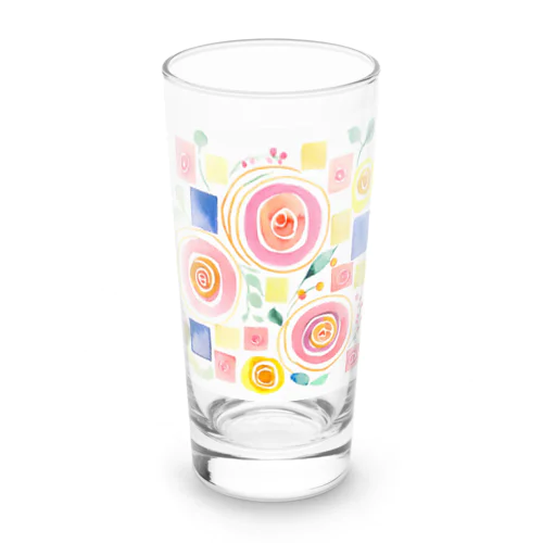 バラの庭　水彩画風 ロンググラス