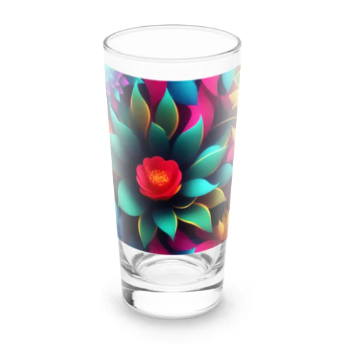 カラフルフラワー..色鮮やかな花 Long Sized Water Glass