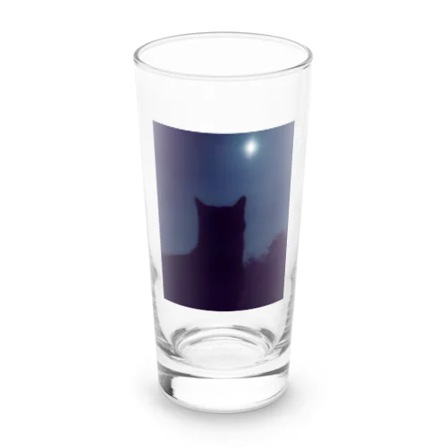 猫と月。 Long Sized Water Glass