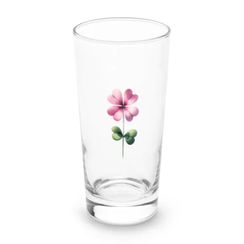 ピンクの四葉 ロンググラス Long Sized Water Glass