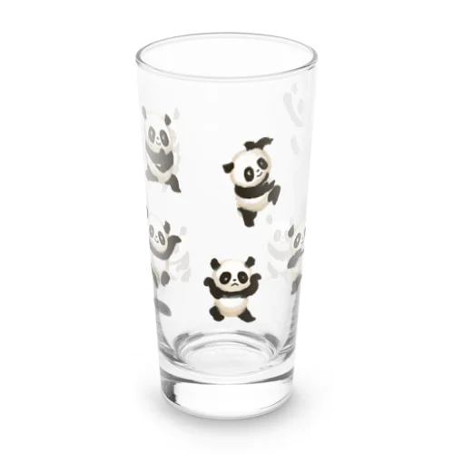 功夫のパンダちゃん（横構図） Long Sized Water Glass