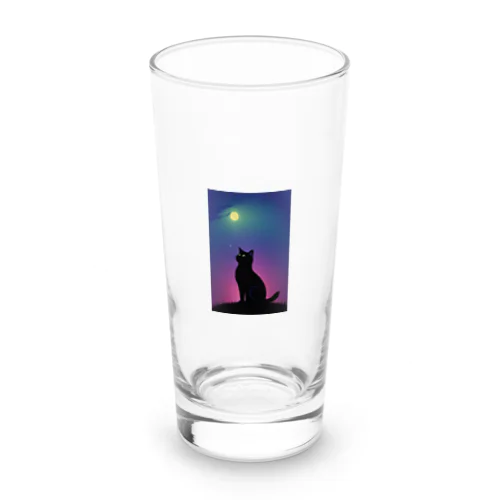 黒猫と不思議な夜 Long Sized Water Glass
