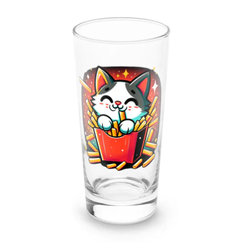 ポテトを食べる猫 Long Sized Water Glass