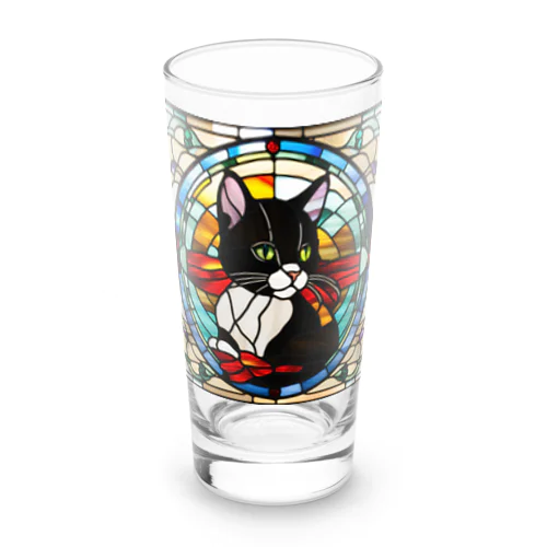 ステンドグラスの黒猫 Long Sized Water Glass