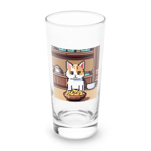 ご飯を待っている猫 Long Sized Water Glass