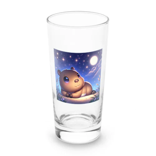 星空の下でリラックスカピバラ Long Sized Water Glass