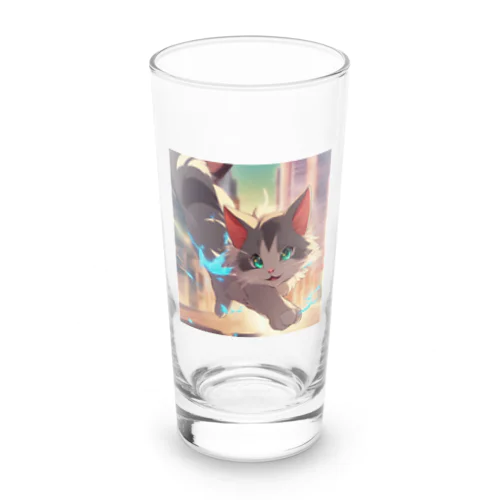 異能の力を放つ猫 Long Sized Water Glass
