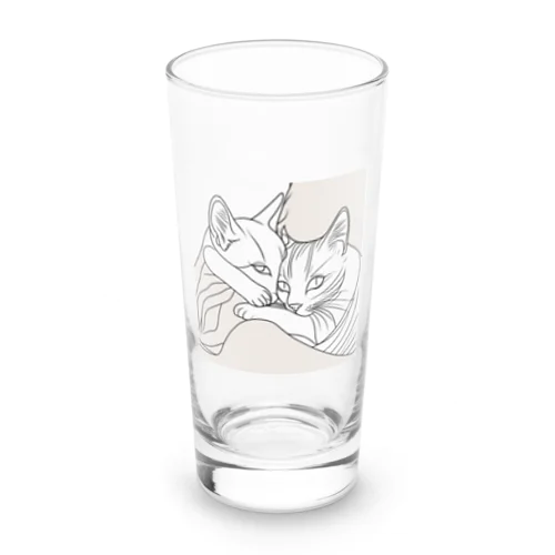 ハグする猫 Long Sized Water Glass