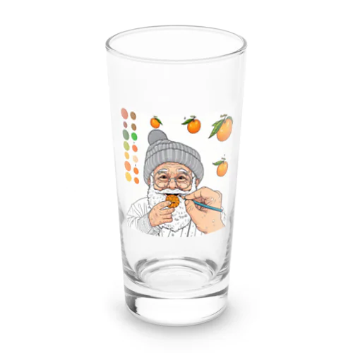 ミカンおじさんを描いてもらいました Long Sized Water Glass