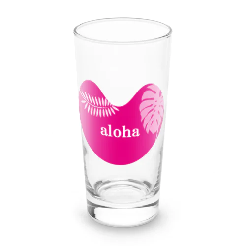 ピンク　ハート　aloha Long Sized Water Glass