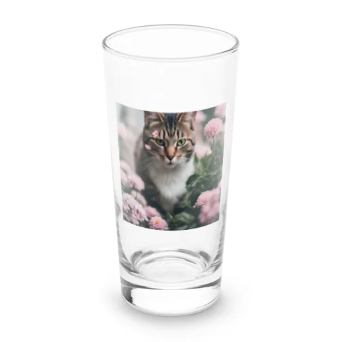 猫と花 Long Sized Water Glass
