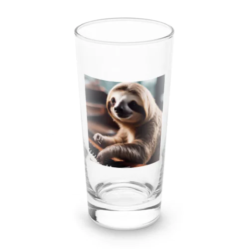 ピアノを弾くナマケモノ Long Sized Water Glass