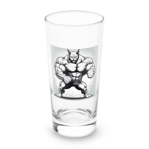 スーパーキャット！筋肉隆々のマッチョ猫が登場！ Long Sized Water Glass