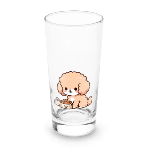 もふもふアプリコット　トイプードル　たべる Long Sized Water Glass