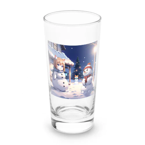 するめ猫雪だるまグッズ Long Sized Water Glass