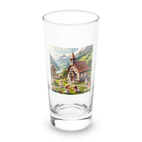 教会で遊んでる天使たち Long Sized Water Glass