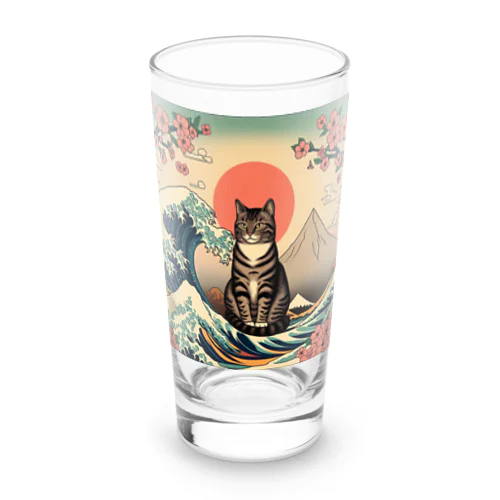 浮世絵波富士猫 Long Sized Water Glass