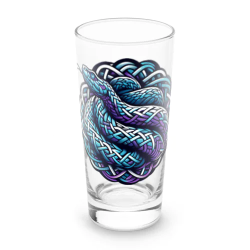 Blue snake 2 Long Sized Water Glass