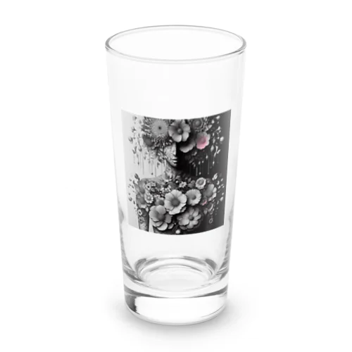 花と女性 Long Sized Water Glass