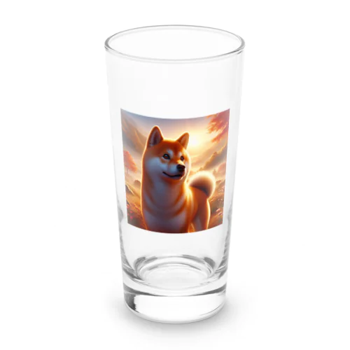 夕方の黄昏　柴犬 Long Sized Water Glass