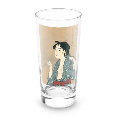 浮世絵：喜多川歌麿_婦女人相十品・煙草の煙を吹く女 Long Sized Water Glass