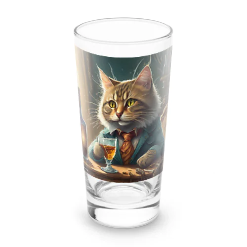 酒が好きな猫（社長） Long Sized Water Glass