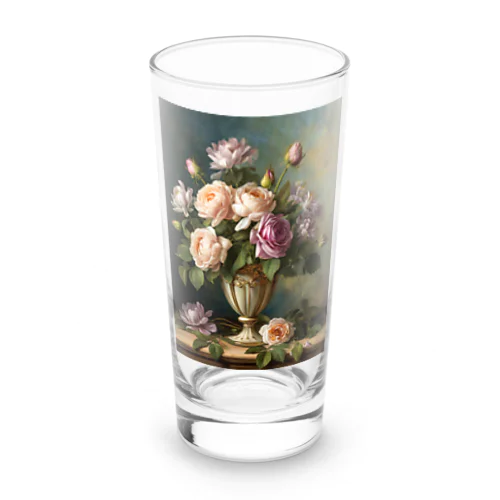 古典的な花瓶の花 ロンググラス