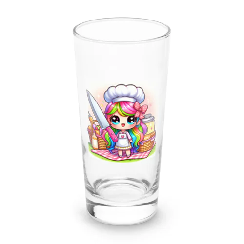 可愛い女の子が料理をしている様子が Long Sized Water Glass